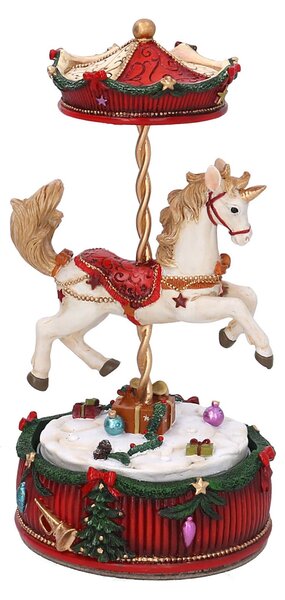 Carillon cavallo in Resina rosso cm 11x11,5xh20,5