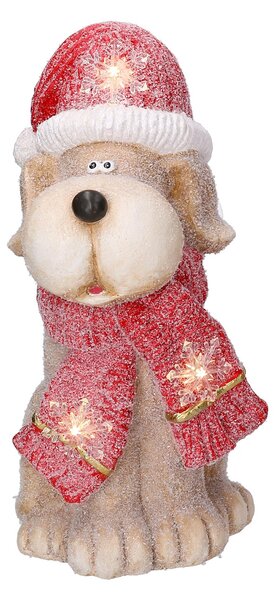 Cane in Resina con Led cappello rosso cm 22x19,5xh40