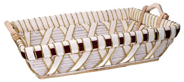 Cesta in Vimini bianco rettangolare cm 53x38xh13