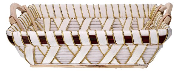 Cesta in Vimini bianco rettangolare cm 53x38xh13