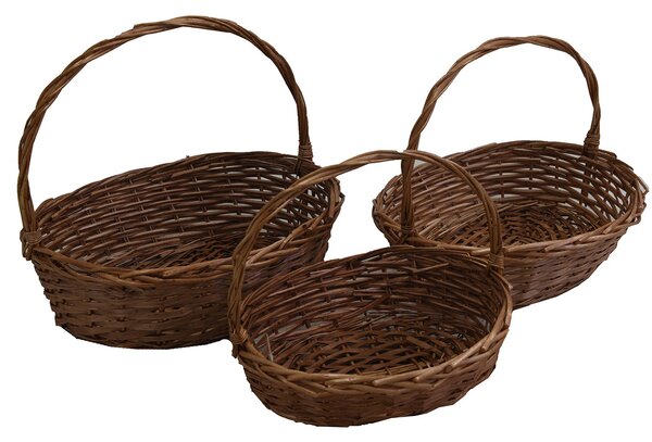Set 3 Ceste in Vimini naturale ovale