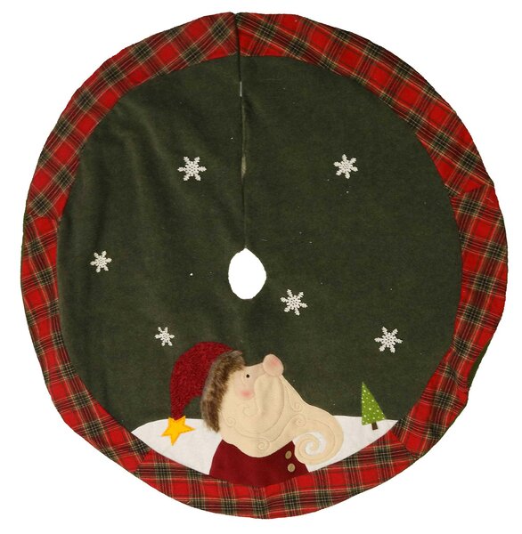 Copri base Albero di Natale in Tessuto con babbo natale verde cm Ø122xh1