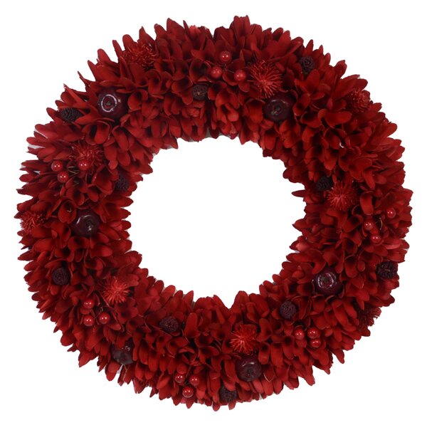 Coroncina con pigne bordeaux cm Ø45xh8