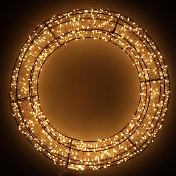 Ghirlanda 900 con Led in Metallo luce bianco caldo cm Ø38xh6,5
