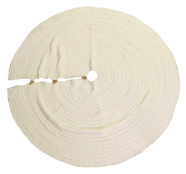 Copri base Albero di Natale in Tessuto maglia crema cm Ø112xh0,5