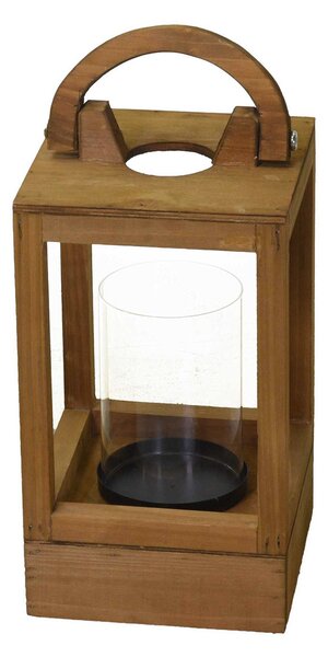 Lanterna in Legno naturale quadro cm 18x18xh41