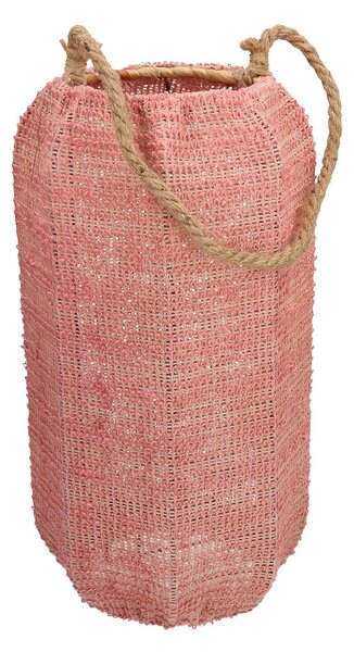 Lanterna in Tessuto rosa tondo cm Ø22xh40