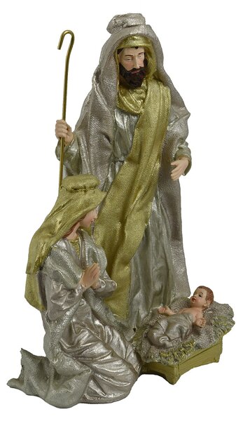 Natività in Resina bianco oro cm 24,5x19,5xh39,5