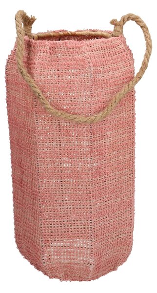 Lanterna in Tessuto rosa tondo cm Ø22xh40