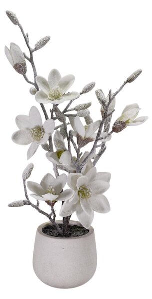 Fiore magnolia bianco neve con vaso cm Ø13,5xh68