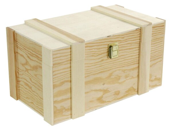 Cassetta portabottiglie 2+2 Posti in pino naturale cm 37x21xh19