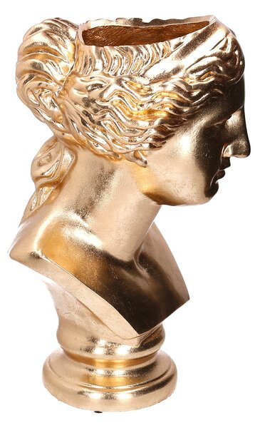 Portavaso in Resina busto oro cm 35,8x36xh58