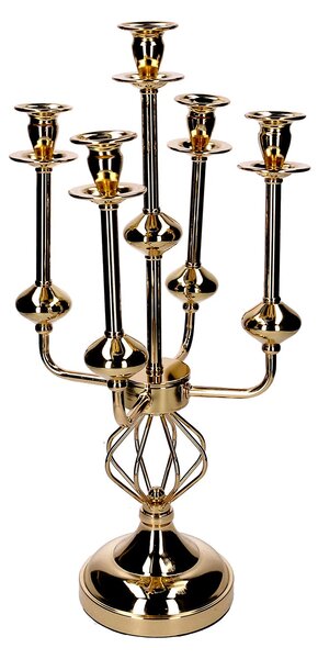Portacandele Candelabro in Metallo oro cm 26x26xh51