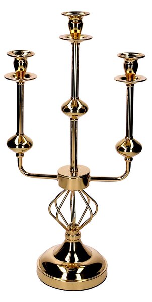 Portacandele candelabro in Metallo oro cm 26x14xh51