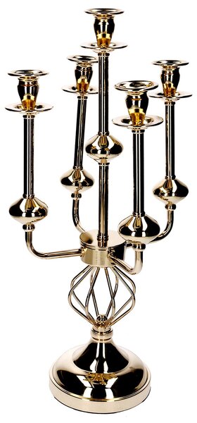 Portacandele Candelabro in Metallo oro cm 26x26xh51