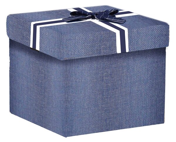 Set 4 Scatole cartone blu quadro