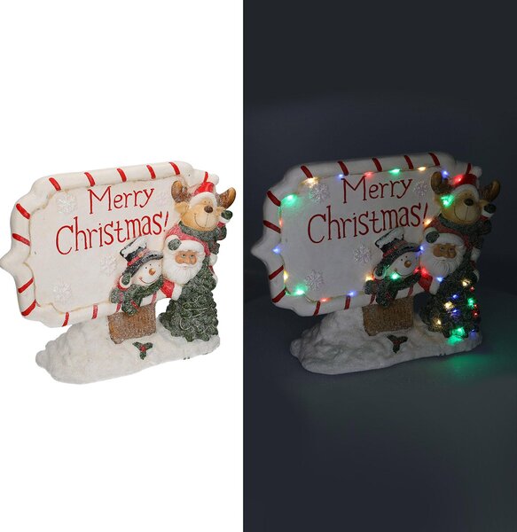 Scritta in Resina bianco rosso con Led cm 45x12xh36