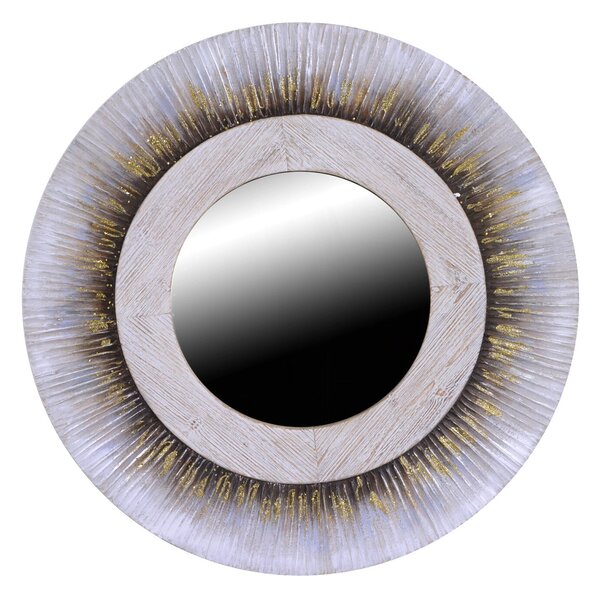 Specchio in Legno dipinto oro tondo cm Ø80xh2