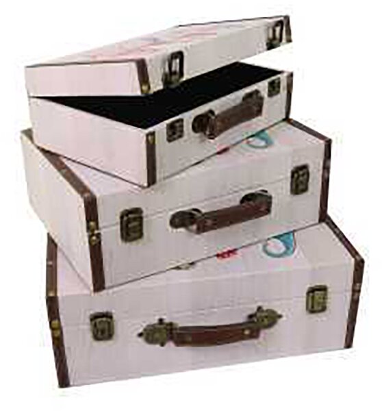 Set 3 Valigie in Similpelle gnomi rettangolare
