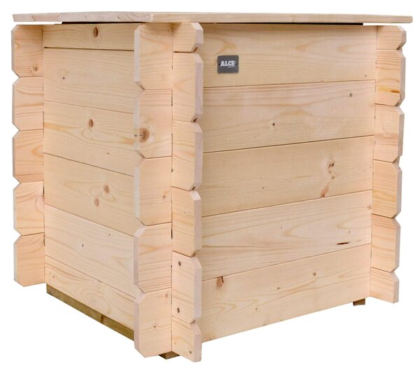 Baule Cassapanca da Esterno 60x60xh56 cm Gaia in Legno di Abete Naturale