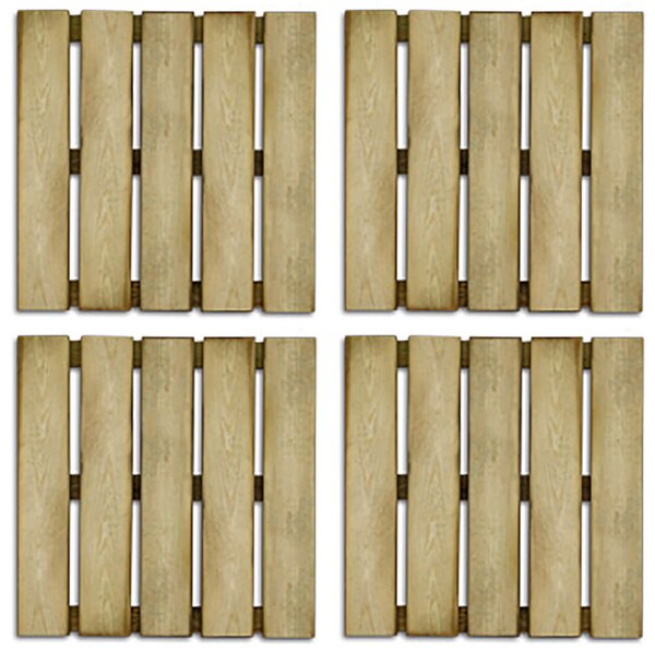 Pavimentazione da Esterno 4 Pezzi 50x50 cm in Legno Impregnato