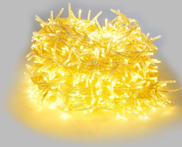 Luci di Natale Filo 900 LED 3m Luce Calda Cavo Trasparente