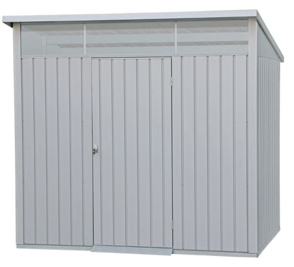 Casetta Box da Giardino 249,1x209,3x231,1 cm in Acciaio Zincato Grigio