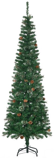 Albero di Natale H195 cm 556 Rami con Pigne Decorative Verde