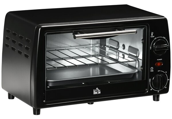 Fornetto Elettrico 10L 750W 36,5x26x22 cm Temperatura Regolabile e Timer Nero