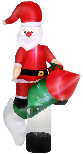 Babbo Natale Gonfiabile 154x76x183 cm con Missile e Luci LED