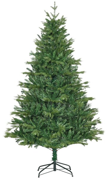 Albero di Natale Artificiale H180 cm 1443 Rami con Decori e Base in Metallo Verde