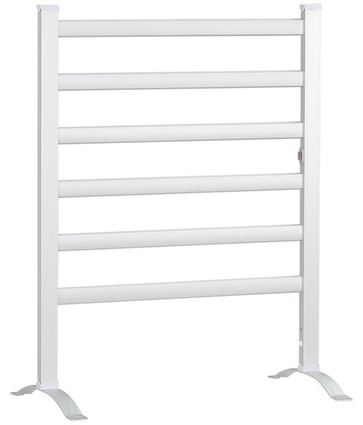 Scaldasalviette Elettrico da Bagno 140W a 6 Barre 90x36x69 cm in Alluminio Argento
