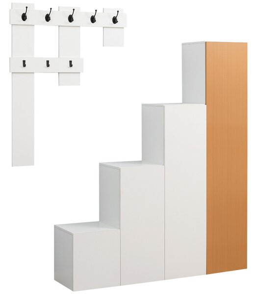 Mobile Ingresso 38,6x37x180 cm in Truciolato e MDF Bianco