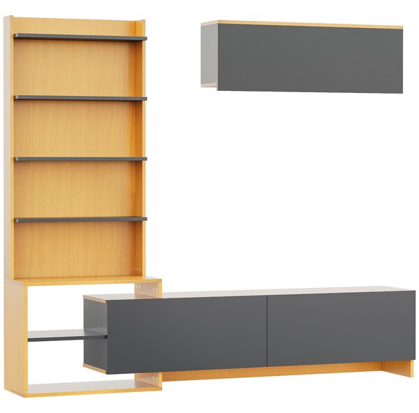 Mobile Porta TV con Pensile 180x31x156,5 cm Colore Legno e Colore Legno e