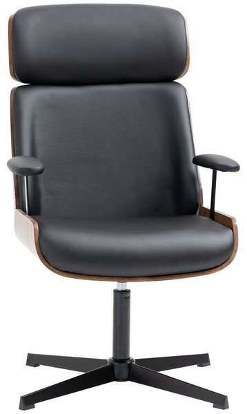 Sedia Poltrona Operativa da Ufficio 62x76,5x105 cm in Similpelle Nera