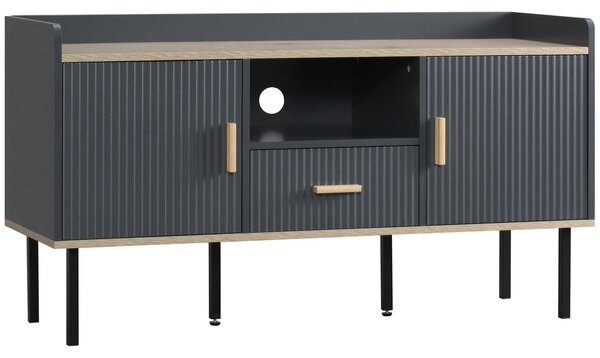 Mobile Porta TV 55" max 120x40x65 cm in MDF e Acciaio Grigio