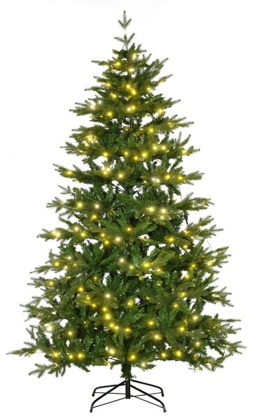 Albero di Natale Artificiale H210 cm 1914 Rami con Luci LED Verde