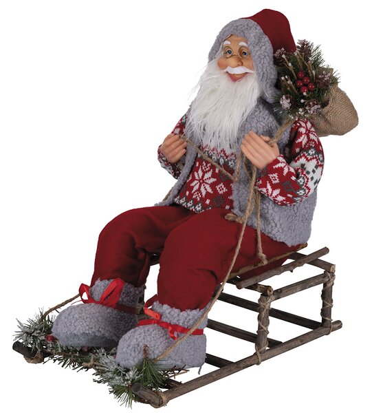 Pupazzo Babbo Natale H50 cm in Stoffa Rosso
