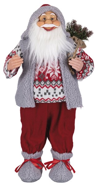 Pupazzo Babbo Natale H46 cm in Stoffa Rosso