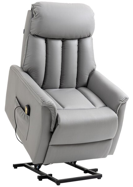 Poltrona Alzapersona Elettrica 80x94x104 cm in Similpelle Grigio