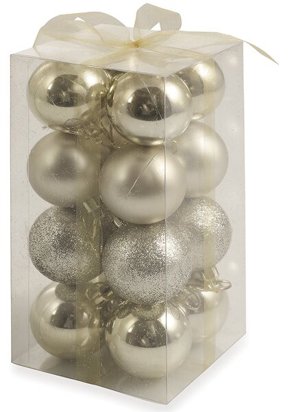 Set 16 Palle di Natale Ø3 cm in Plastica Champagne