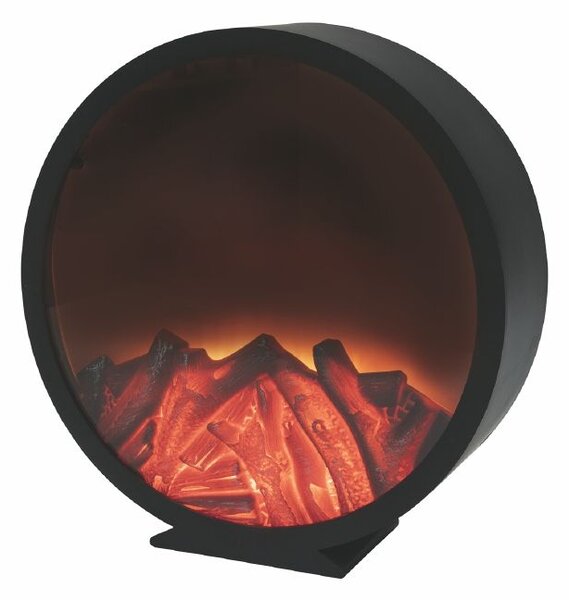 Lanterna Decorativa 32x8,5x32 cm Effetto Fiamma Nera