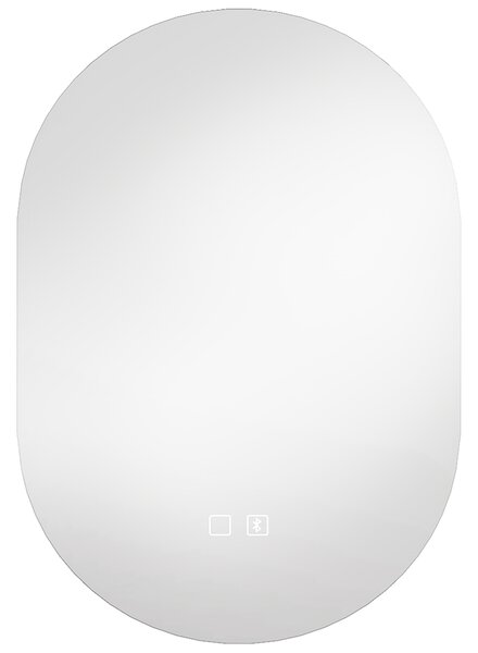 HOMCOM Specchio da Bagno LED 60x90cm, Senza Cornice, 3 Colori Dimmerabili | Aosom Italy