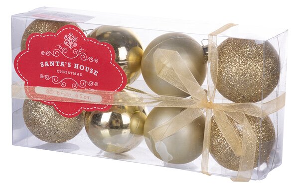 Set 8 Palle di Natale Ø5 cm in Plastica Oro
