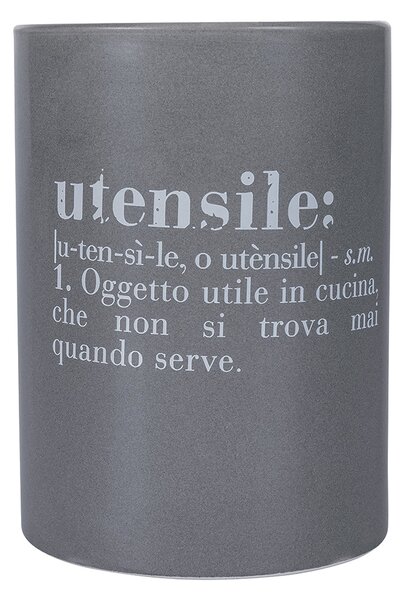 Porta Utensili da Cucina Ø10x14 cm in Ceramica VdE Tivoli 1996 Grigio