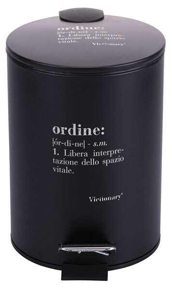 Pattumiera "Ordine" 3 Litri Ø17x23,5 cm in Plastica VdE Tivoli 1996 Nero