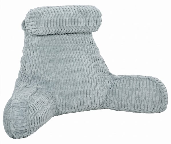 HOMCOM Cuscino da Lettura con Braccioli e Tasche, Grande, Grigio Chiaro | Aosom Italy