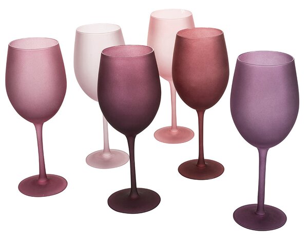 Set 6 Calici Frosted Happy Hour Provence in Vetro VdE Tivoli 1996 Lavanda