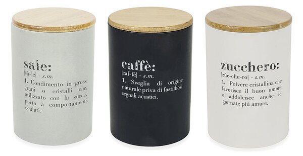 Set 3 Barattoli Sale Zucchero e Caffè 750 ml in Ceramica VdE Tivoli 1996