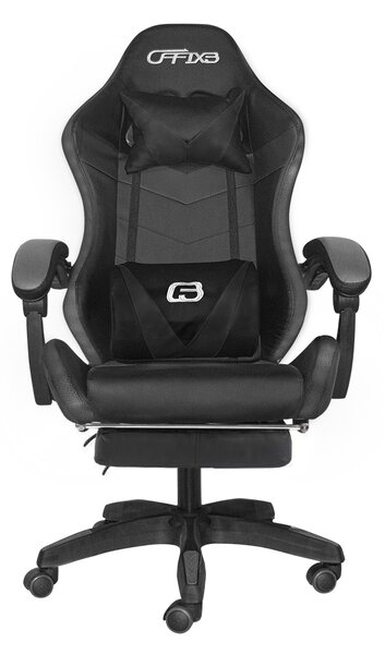 Sedia Gaming con Poggiapiedi in Similpelle Nero